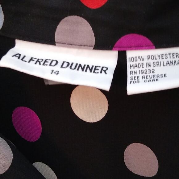 Vintage Alfred Dunner polka dot long sleeve shirt Size 14 - Picture 2 of 8